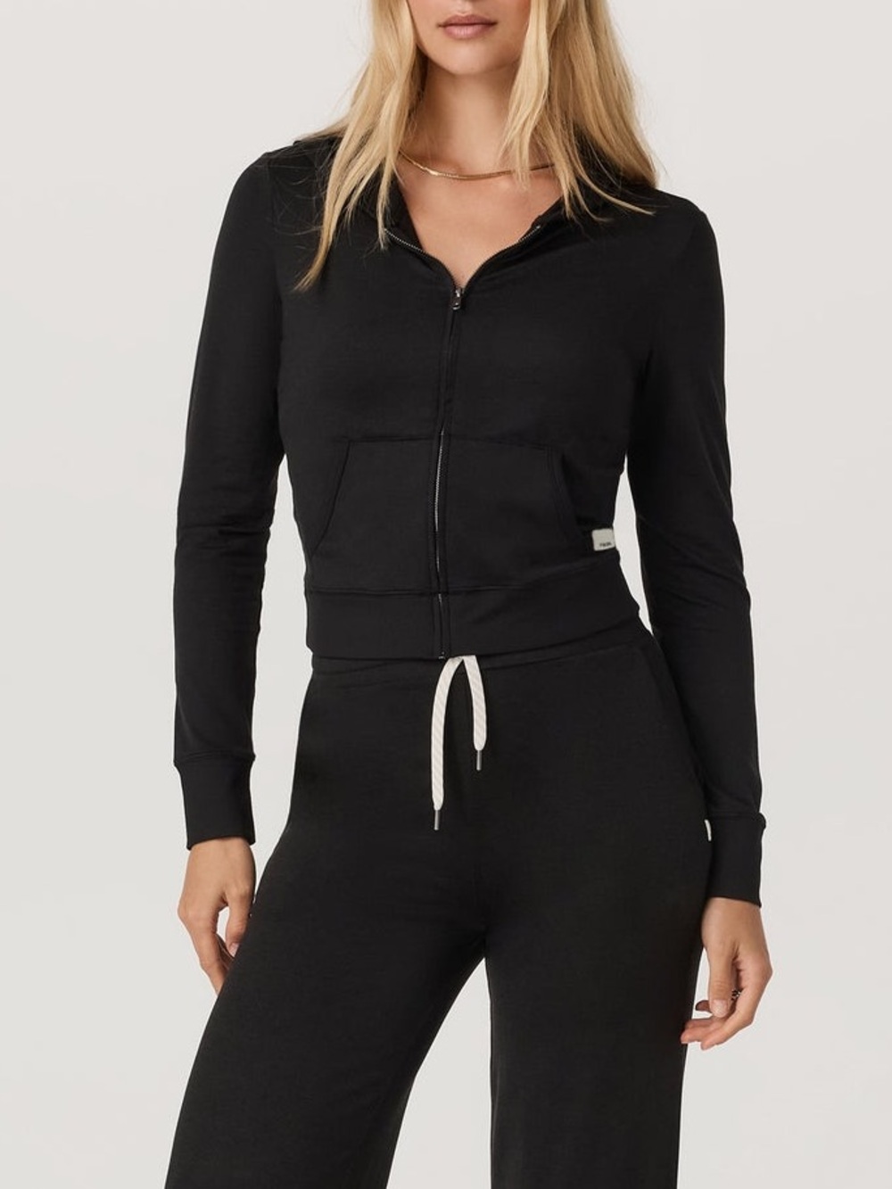 Vuori Halo Mini Full Zip Hoodie Black Heather Size M NWOT